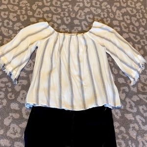 White and blue stripe shirt